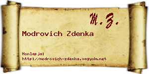 Modrovich Zdenka névjegykártya